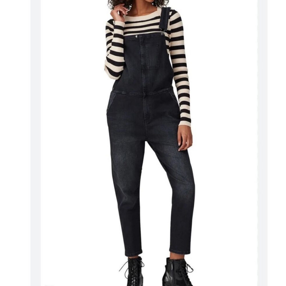 Current Elliott Ranch Hand Overalls in Black Denim Women’s Size 3/L